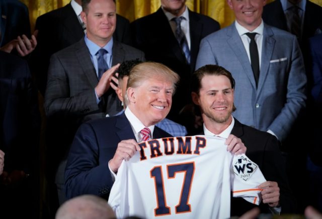 Trump salutes Astros at White House
