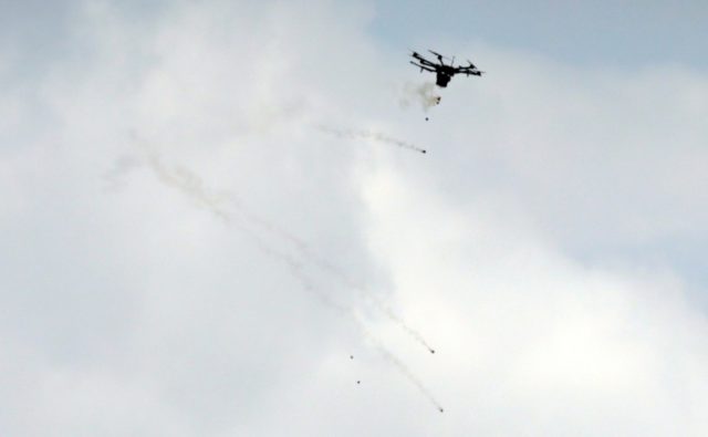 Israeli drone drops tear gas on Gaza protesters