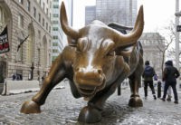 Financial Markets Bull Market Birthday Charging Bull FILE This Feb. 7, 2018, file photo shows the Charging Bull sculpture by Arturo Di Modica, in New York's Financial District. The stock market’s near decade long climb upward since the depths of the Great Recession turns nine years old Friday, March 9, the second longest U.S. bull market since World War II. (AP Photo/Richard Drew, File) Charging Bull