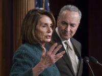 Budget Battle Chuck Schumer, Nancy Pelosi House Minority Leader Nancy Pelosi, D Calif., and Senate Minority Leader Chuck Schumer, D N.Y., speak to reporters about the massive government spending bill moving through Congress, on Capitol Hill in Washington, Thursday, March 22, 2018. The bipartisan $1.3 trillion spending bill pours huge sums into Pentagon programs and domestic initiatives ranging from building roads to combatting the nation's opioid abuse crisis, but left Congress in stalemate over shielding young Dreamer immigrants from deportation and curbing surging health insurance premiums. (AP Photo/J. Scott Applewhite) Chuck Schumer, Nancy Pelosi