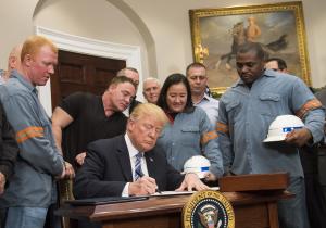 Trump signs tariffs proclamations for steel, aluminum