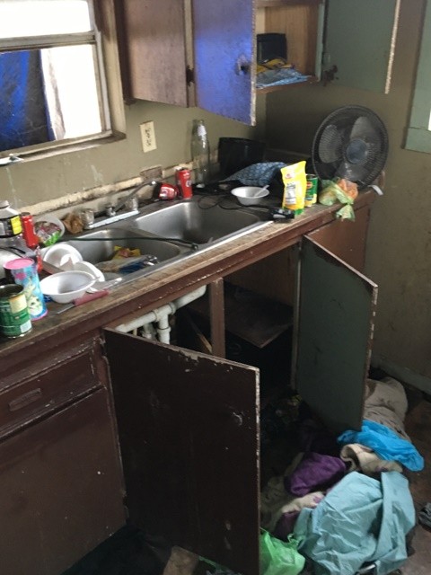 Filthy kitchen conditions inside the human smuggling stash house. U.S. Border Patrol photo.
