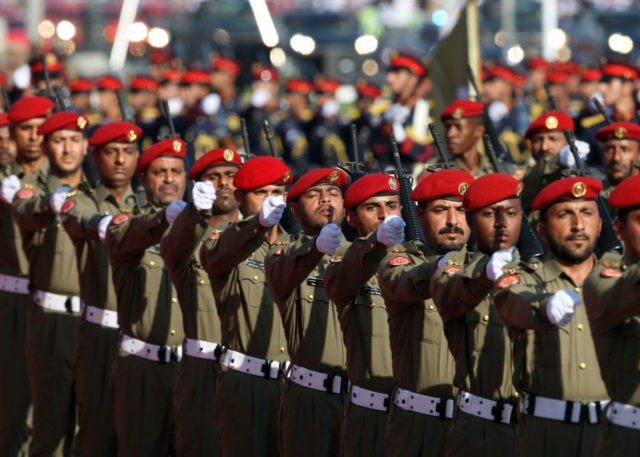 Qatari armed forces take part in a military parade during the Qatar National Day celebrati