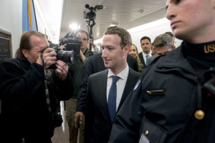 Facebook CEO Mark Zuckerberg arrives for a meeting with Sen. John Thune, R-S.D. on Capitol