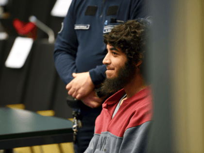 Defendant Moroccan Abderrahman Bouanane waits for the start of his trial in prison in Turku, Finland on April 9, 2018. Bouanane is accused of two murders and 8 murder attempts, with terrorist intent, when he committed the knife attack in Turku on August 18, 2017. / AFP PHOTO / Lehtikuva …