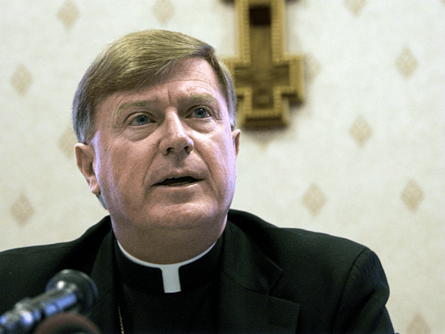 Bishop-elect of the Diocese of Worcester, Mass., Robert J. McManus speaks at a news confer