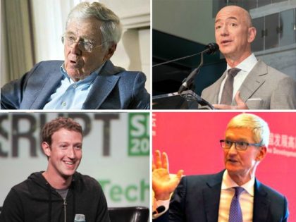 Charles Koch, Jeff Bezos, Tim Cook, Mark Zuckerberg