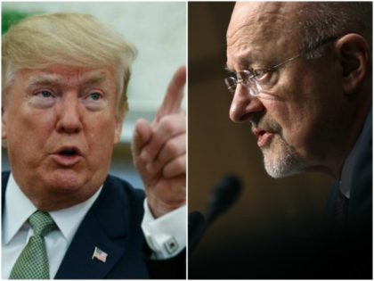 Collage of Trump pointing and Clapper staring
