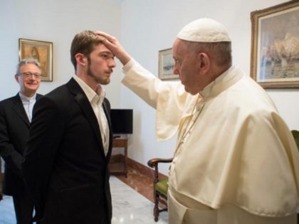 Pope blesses Thomas Evans