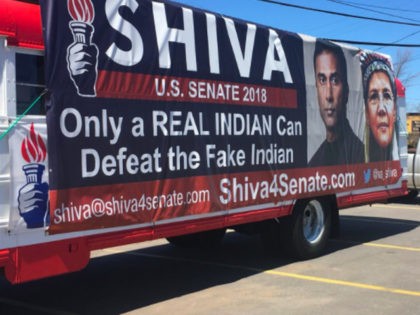 Shiva-Ayyadurai, a candidate for U.S. Senate in Massachusetts who describes himself as a “real Indian,” is suing the city of Cambridge for demanding he remove his signs that say his challenger, Sen. Elizabeth Warren (D-MA), is a “fake Indian.”