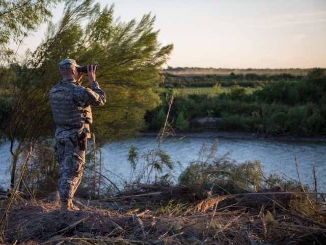 Texas Guardsman on Rio Grande River Border in Texas. (U.S. Army File Photo: Maj. Randall Stillinger)