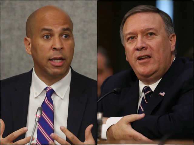 Sen. Cory Booker and Mike Pompeo