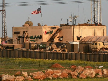 A picture taken on April 2, 2018 shows a general view of a US military base in the al-Asal