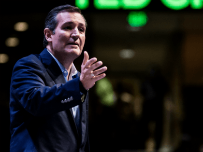 Republican presidential hopeful Sen. Ted Cruz (R-TX) speaks to the crowd at the Heritage A