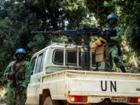 UN peacekeepers from Cameroon deployed to the Central African Republic stand guard during an inspection in the northwesten village of Bedaya in January 2018 UN peacekeeper, 22 fighters killed in C. Africa attack