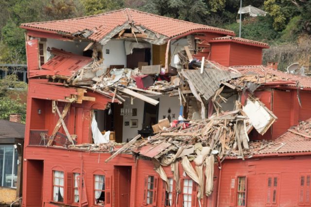 Stricken ship crushes wooden mansion on Istanbul's Bosphorus
