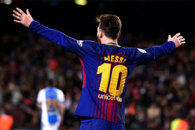 Messi hat-trick helps Barcelona equal record unbeaten streak