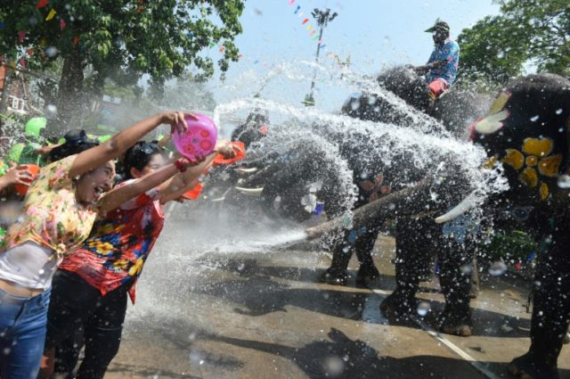 Elephant water battle heralds Thai new year