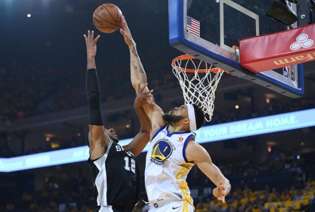 Warriors rout Spurs to open NBA playoffs, Raptors survive scare