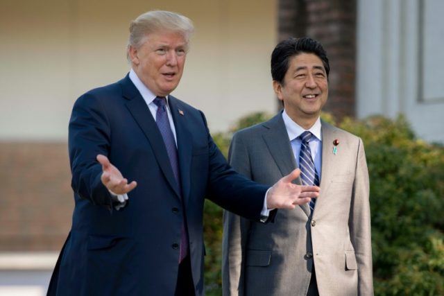 Trump hosts Abe with North Korea, trade on the agenda