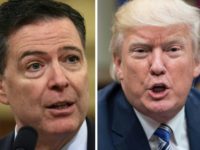 Former FBI director James Comey (L)and President Donald Trump: Trump denies firing Comey over the Russia collusion investigation Trump denies firing Comey over Russia probe