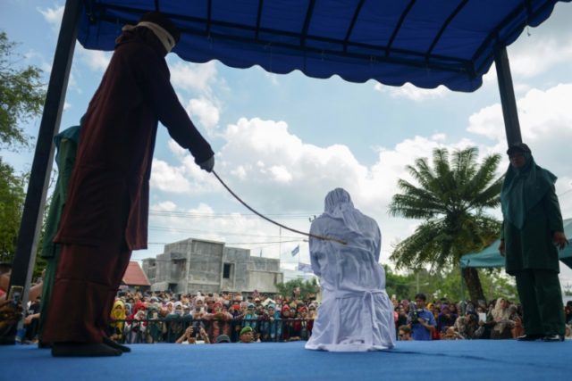 Amorous couples, sex workers whipped in Indonesia's Aceh