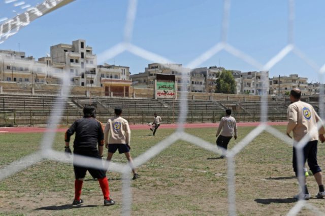 Stadium in Syria's rebel-held Idlib hosts unlikley football game