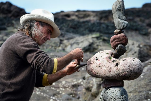 Stone stacking contest brings gravity-defying sculptures to Scottish beach