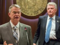 Election 2018 Abortion Prosecution FILE In this Jan. 5, 2018, file photo, Idaho Lt. Gov. Brad Little, left, with Gov C.L. "Butch" Otter listening, speaks at the State Capitol building in Boise, Idaho. Anti abortion rhetoric is intensifying ahead of midterm elections as a rush of officials in Republican dominant states push legislation that would punish both doctors and patients despite such laws likely being unconstitutional. (AP Photo/Otto Kitsinger, file) FILE-- In this Jan. 5, 2018, file photo, Idaho Lt. Gov. Brad Little, left, with Gov C.L. "Butch" Otter listening, speaks at the State Capitol building in Boise, Idaho. Anti-abortion rhetoric is intensifying ahead of midterm elections as a rush of officials in Republican-dominant states push legislation that would punish …