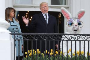 Trump touts economy, military at Easter Egg Roll