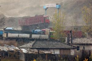 Images show North Korea piling coal in shipment yard