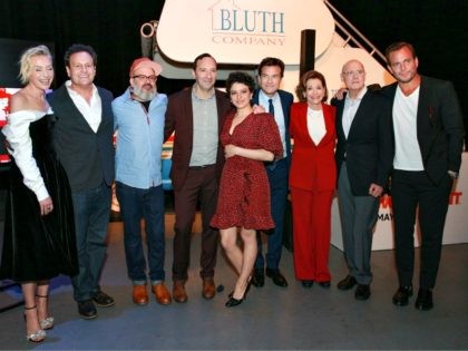 (L-R) Portia de Rossi, Mitchell Hurwitz, David Cross, Tony Hale, Alia Shawkat, Jason Bateman, Jessica Walter Jeffrey Tambor and Will Arnett attend the after party for the premiere of Netflix's 'Arrested Development' Season 5 at Netflix FYSee Theater on May 17, 2018 in Los Angeles, California. (Photo by Rich Fury/Getty …