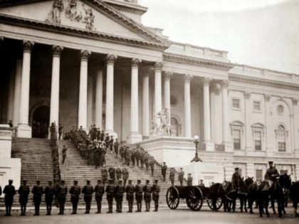 Coffin of the Unknown Soldier Carried from Capitol Steps Armistice Day, 1921