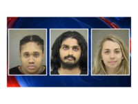 Dhruv-Pathak-Landon-Rice-VanaMary-Isaac-arrested-May-Day-flag-burning-2-Mecklenburg-Sherrif's-Office Dhruv Pathak, 24; Landon Rice, 23; and VanaMary Isaac, 26, were arrested Tuesday for burning an American flag during a May Day protest in an uptown park in Charlotte, North Carolina, police said.