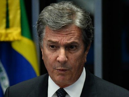 Brazilian senator and former president (1990-1992), Fernando Collor de Mello, speaks durin