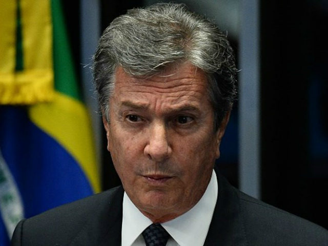 Brazilian senator and former president (1990-1992), Fernando Collor de Mello, speaks during the Senate's debate impeachment trial against Brazil's suspended president Dilma Rousseff at the National Congress in Brasilia, on August 30, 2016. Rousseff faces judgment Tuesday in a Senate vote expected to remove her from office despite her dramatic …