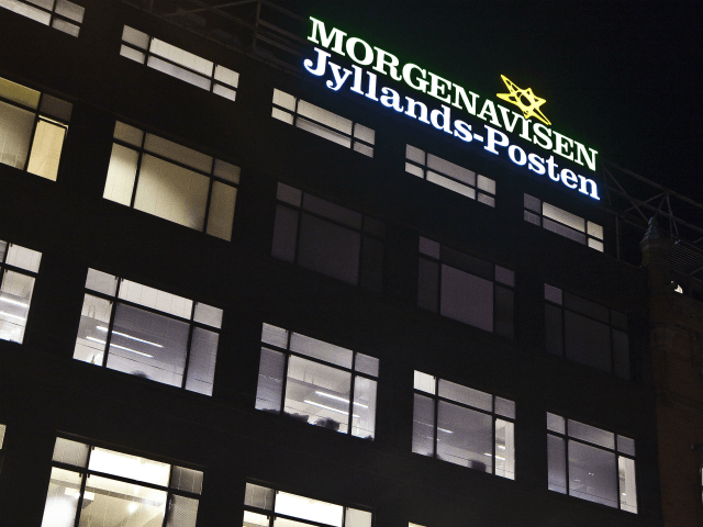 Picture taken on December 29, 2010 of the building which houses the Jyllands-Posten newspaper in Copenhagen. The Danish intelligence agency PET said today it had arrested four men suspected of preparing a terror attack against the Danish daily Jyllands-Posten, which published the caricatures of the Prophet Mohammed. A spokeswoman for …