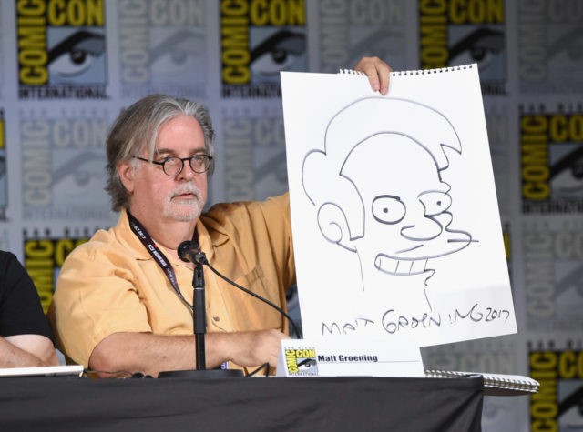 SAN DIEGO, CA - JULY 22: Writer/producer Matt Groening attends "The Simpsons" panel during Comic-Con International 2017 at San Diego Convention Center on July 22, 2017 in San Diego, California. (Photo by Mike Coppola/Getty Images)