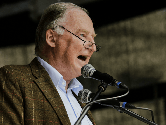 BERLIN, GERMANY - MAY 27: Alexander Gauland of the right-wing AfD Alternative for Germany political party speaks after the demonstration titled 'Future Germany' on May 27, 2018 in Berlin, Germany. The AfD, which is Germany's biggest opposition party, has made anti-immigration policy and rants against Muslims central to its party platform, sponsored the demonstration and called for 10,000 people to attend. Meanwhile a variety of groups held counter protests. (Photo by Carsten Koall/Getty Images)