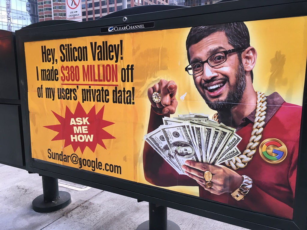 Sabo poster mocking Google CEO