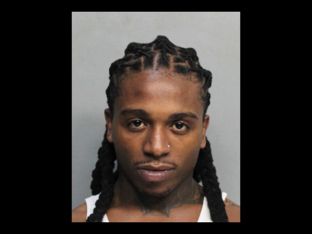In this handout photo provided by the Miami-Dade Police Department, singer Jacquees is see