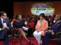 Joy-Reid-Everyday-Racism-America-town-hall-screenshot Just hours after Roseanne Barr was fired by ABC over a racist tweet, NBC allowed Joy Reid to co-host a town hall event on “Everyday Racism in America” on MSNBC.