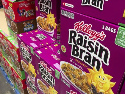 Boxes of Kellogg's cereals including Froot Loops, Cocoa Krispies and Raisin Bran are seen at a store in Arlington, Virginia, December 1, 2016. Kellogg's is facing a boycott organized by the Trump-aligned Breitbart News after the cereal giant decided to pull its advertising from the website. In the latest clash …