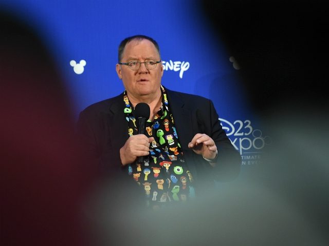 US animator, film director, screenwriter and producer John Lasseter addresses a press conf