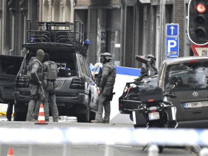 Belgian Special Police at the scene of a shooting in Liege, Belgium, Tuesday, May 29, 2018. A gunman killed three people, including two police officers, in the Belgian city of Liege on Tuesday, a city official said. Police later killed the attacker, and other officers were wounded in the shooting.(AP …