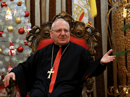 In this Monday, Dec. 18, 2017 photo, Louis Raphael Sako, Chaldean Patriarch speaks during an interview with The Associated Press in Baghdad, Iraq. The head of Iraq’s Chaldean Church says that battling extremist “mentality” is key to peaceful coexistence among Iraq’s religious and ethnic groups as the nation emerges from …