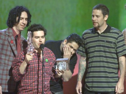 NOFX, skateboarding's music artist of the year, accidentally broke their award at the