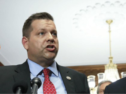 Freedom Caucus member Rep. Thomas Garrett, R-Va., with Chairman Rep. Mark Meadows, R-S.C.,