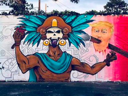 Trump Aztec mural (Sasha Andrade / Facebook)