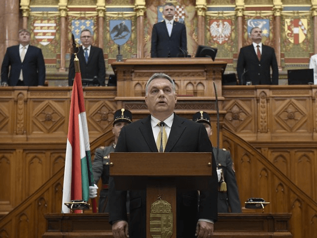 Chairman of Fidesz Party Viktor Orban takes his oath as Prime Minister of Hungary after he